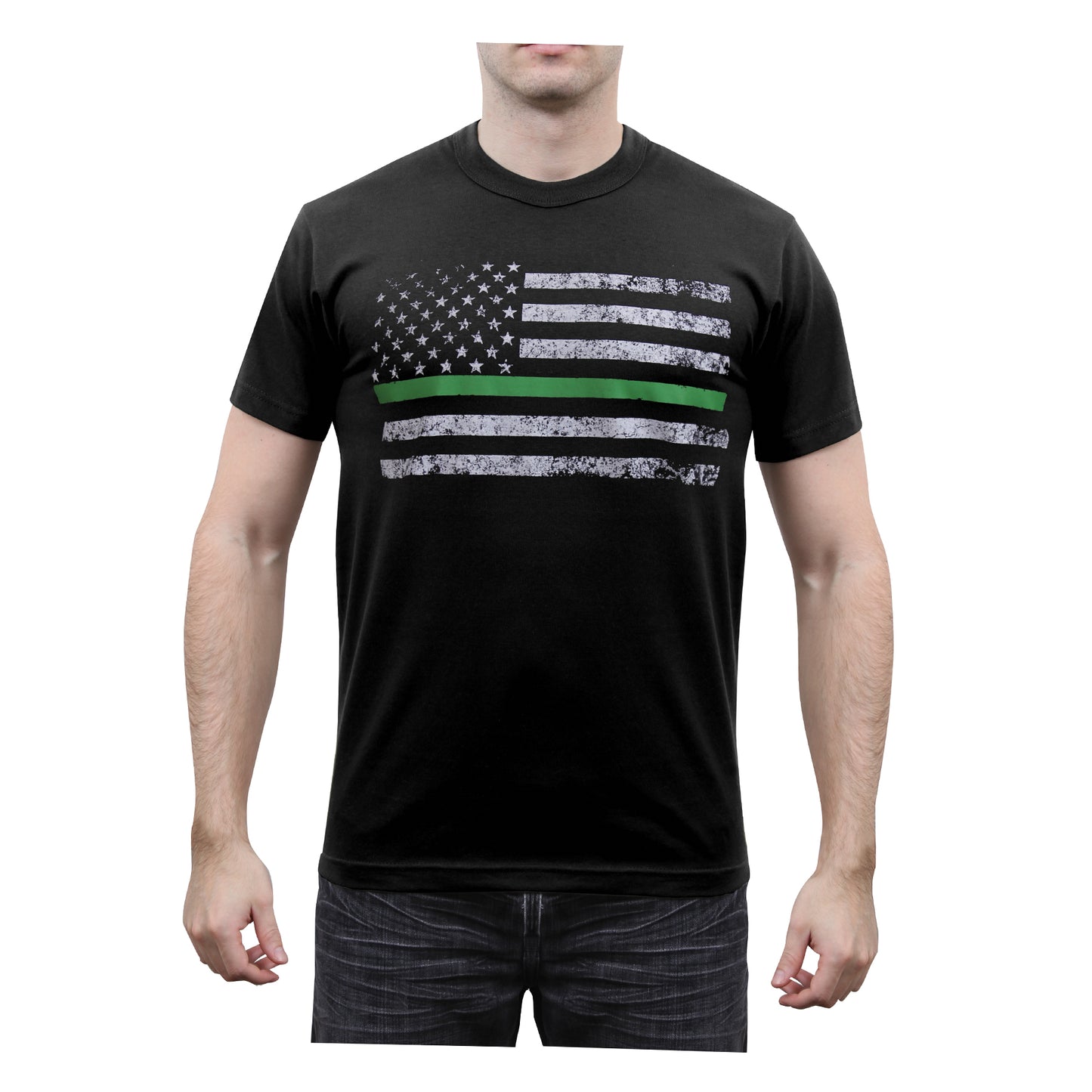 Milspec Thin Green Line Distressed Flag T-Shirt Thin Green Line MilTac Tactical Military Outdoor Gear Australia