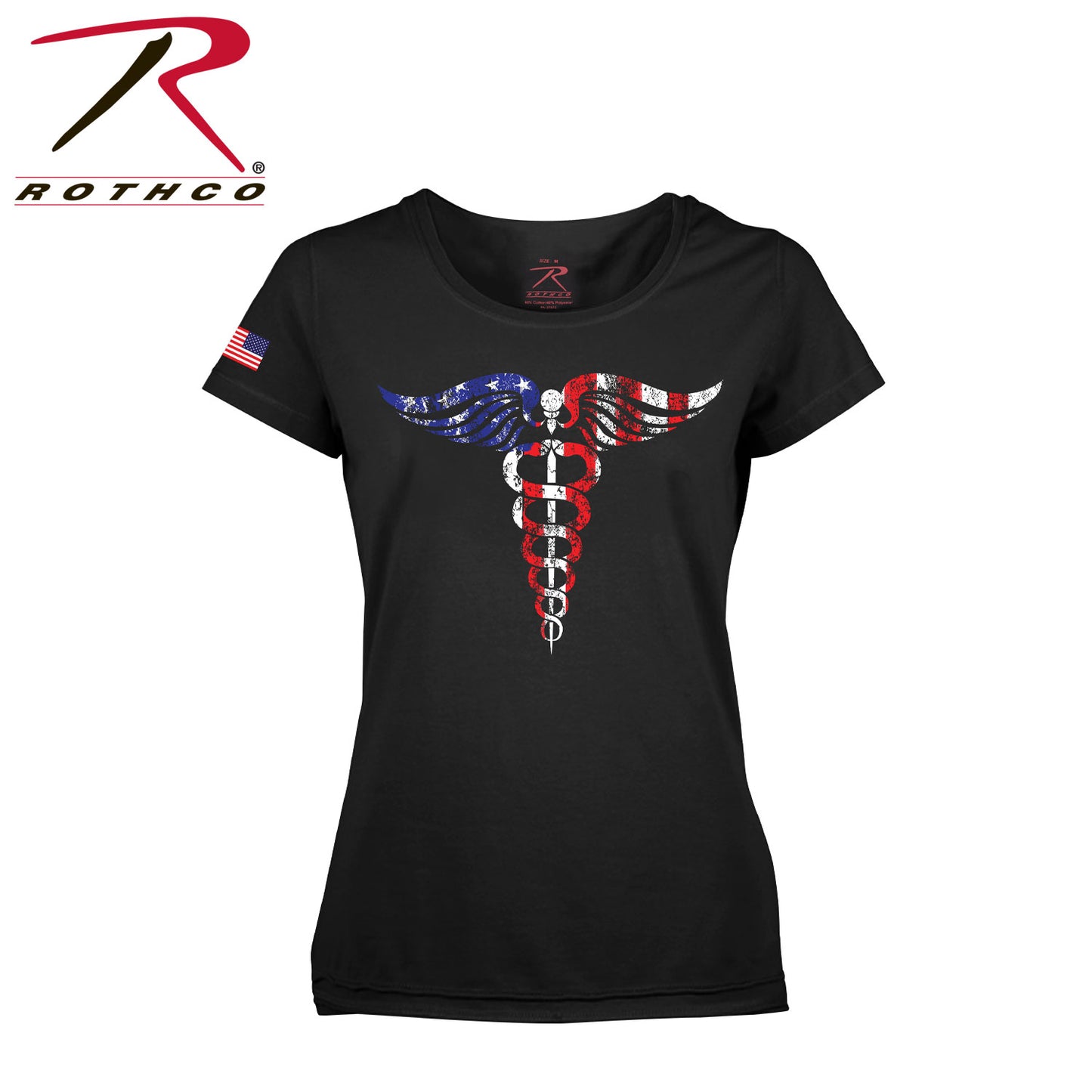 Milspec Women Medical Symbol (Caduceus) Long Length T-Shirt - Black Holiday Closeout Deals MilTac Tactical Military Outdoor Gear Australia