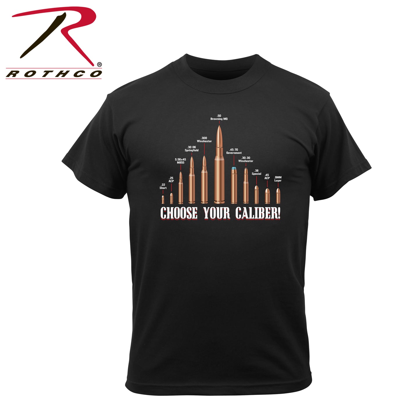 Milspec Vintage 'Choose Your Caliber' T-Shirt Graphic Print T-Shirt MilTac Tactical Military Outdoor Gear Australia