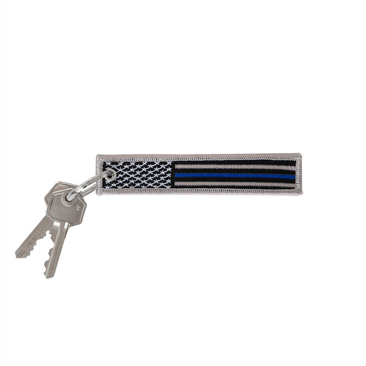 Milspec Thin Blue Line Flag Patch Keychain Key Chain Rings MilTac Tactical Military Outdoor Gear Australia
