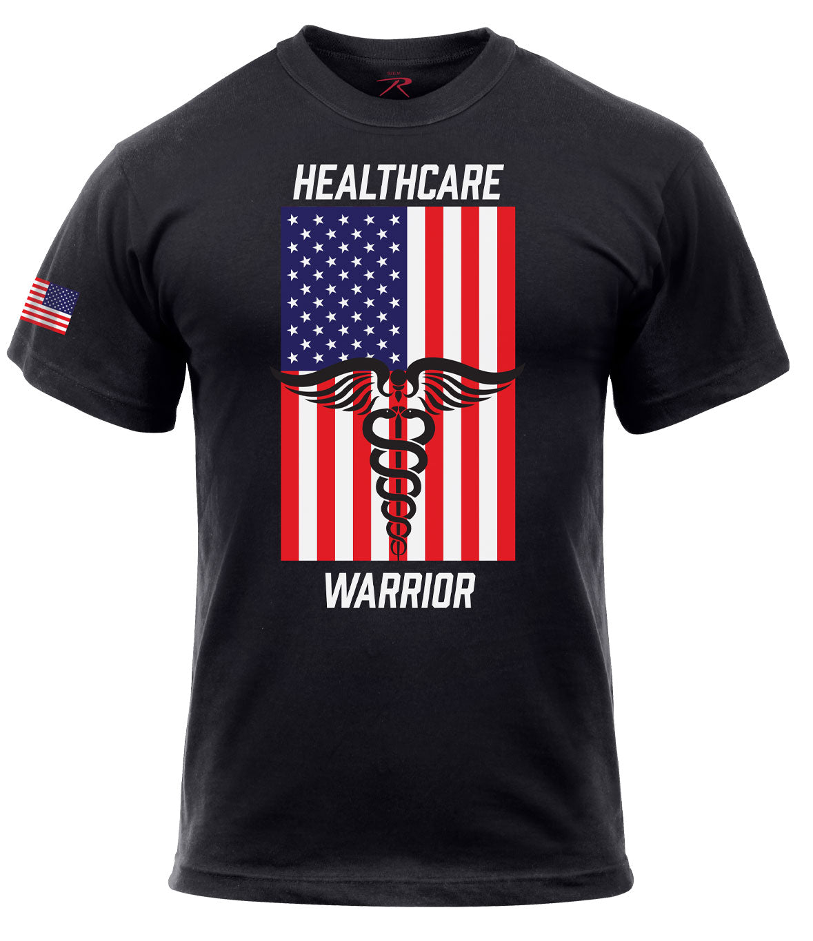 Milspec Healthcare Warrior US Flag T-Shirt - Black Holiday Closeout Deals MilTac Tactical Military Outdoor Gear Australia