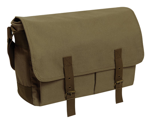 Milspec Deluxe Vintage Canvas Messenger Bag - Olive Drab Gifts For Her MilTac Tactical Military Outdoor Gear Australia