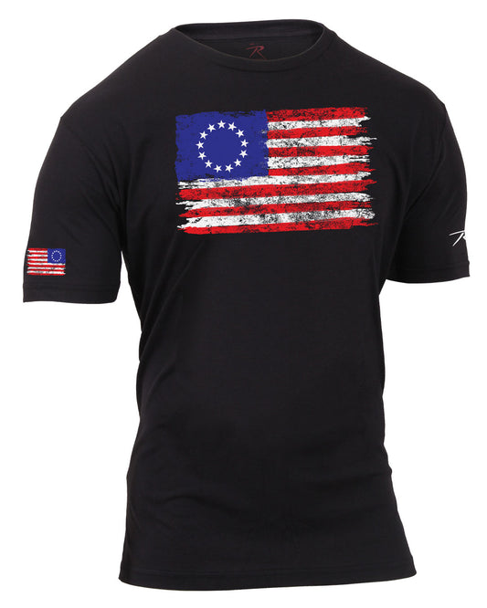 Milspec Colonial Betsy Ross Flag T-Shirt - Black T-Shirts MilTac Tactical Military Outdoor Gear Australia