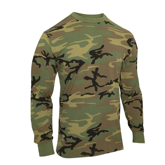 Milspec Long Sleeve Vintage T-Shirt - Woodland Camo Camo T-Shirts MilTac Tactical Military Outdoor Gear Australia