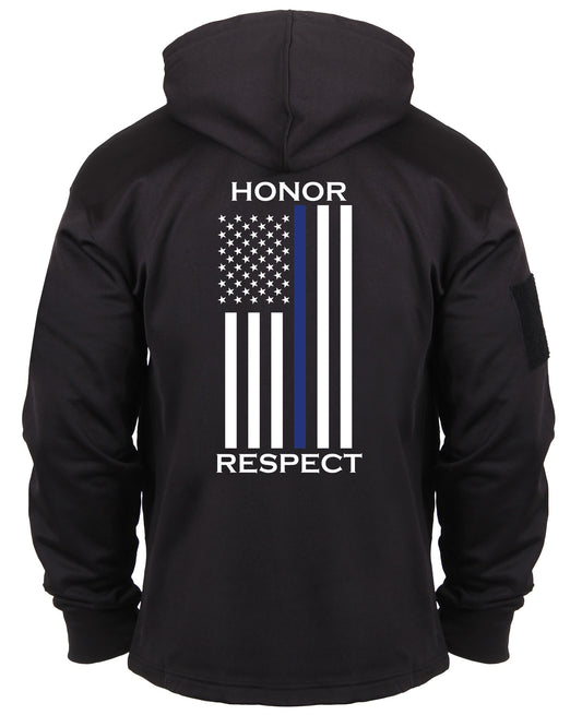 Milspec Honor and Respect Thin Blue Line Concealed Carry Hoodie - Black Concealed Carry Clothing MilTac Tactical Military Outdoor Gear Australia