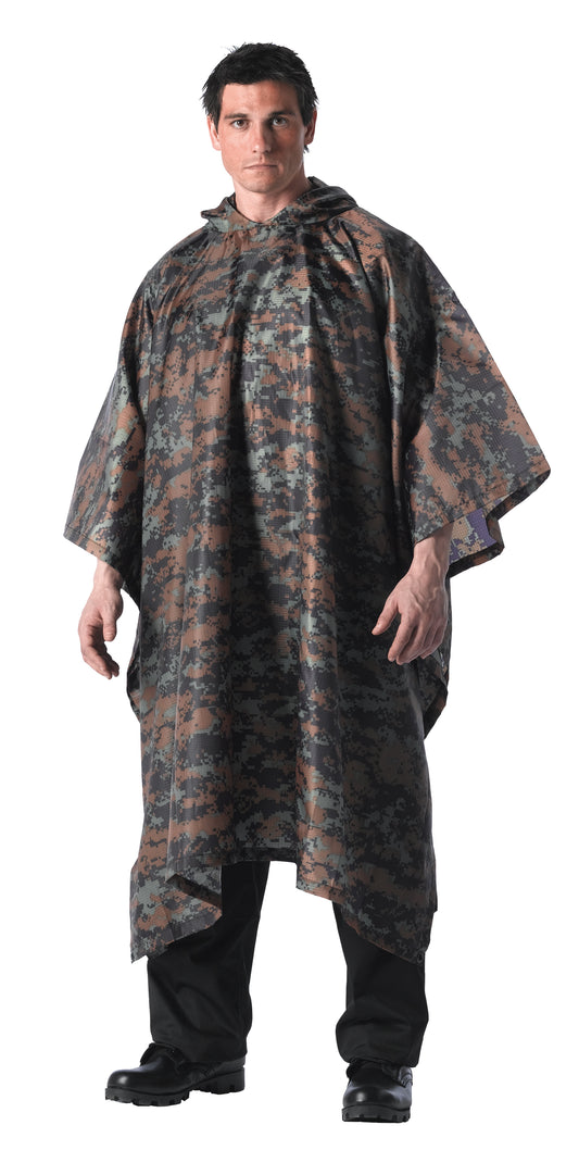 Milspec GI Type Military Rip-Stop Poncho Camo Outerwear MilTac Tactical Military Outdoor Gear Australia