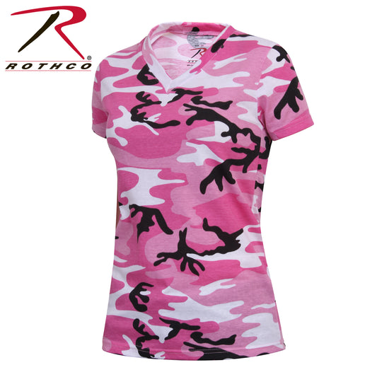 Milspec Womens Long Length Camo V-Neck T-Shirt Camo T-Shirts MilTac Tactical Military Outdoor Gear Australia