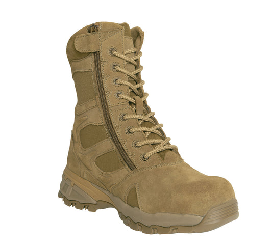 Milspec Forced Entry Composite Toe AR 670-1 Coyote Brown Side Zip Tactical Boot - 8 Inch Sneak Previews MilTac Tactical Military Outdoor Gear Australia