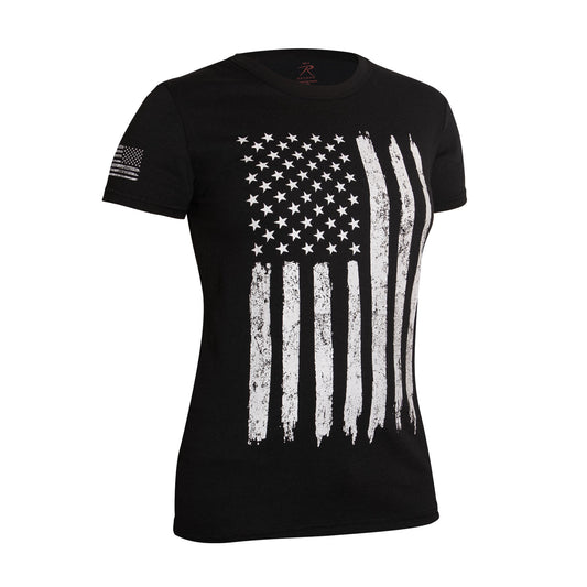 Milspec Womens Distressed US Flag Long T-Shirt Graphic Print T-Shirt MilTac Tactical Military Outdoor Gear Australia