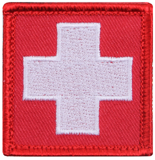 Milspec White Cross Red Morale Patch Patches & Insignia MilTac Tactical Military Outdoor Gear Australia