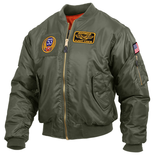 Milspec MA-1 Flight Jacket with Patches Bomber & Flight Jackets MilTac Tactical Military Outdoor Gear Australia