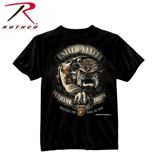 Black Ink U.S.M.C. Bulldog T-Shirt T-Shirts MilTac Tactical Military Outdoor Gear Australia