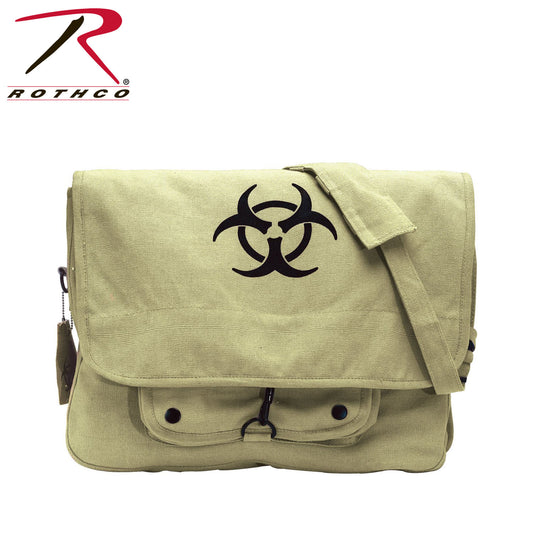 Milspec Vintage Canvas Paratrooper Bag w/ Bio-Hazard Symbol Messenger & Shoulder Bags MilTac Tactical Military Outdoor Gear Australia