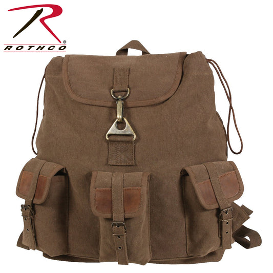 Milspec Vintage Canvas Wayfarer Backpack w/ Leather Accents Backpacks MilTac Tactical Military Outdoor Gear Australia